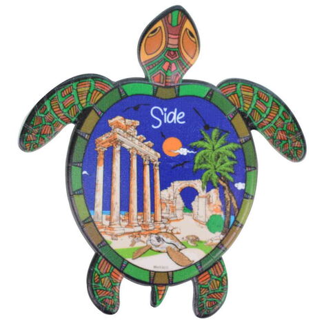 Side Themed Customised UV Printed Plastic Base Turtle Shaped Fridge Magnet 80x74 mm - 6