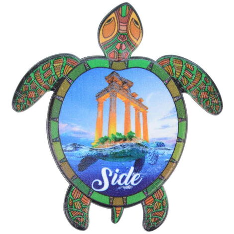 Side Themed Customised UV Printed Plastic Base Turtle Shaped Fridge Magnet 80x74 mm - 8