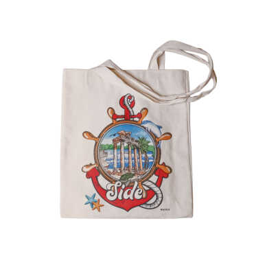 Side Themed Digital Printed Tote Bag 35x40 cm - Myros
