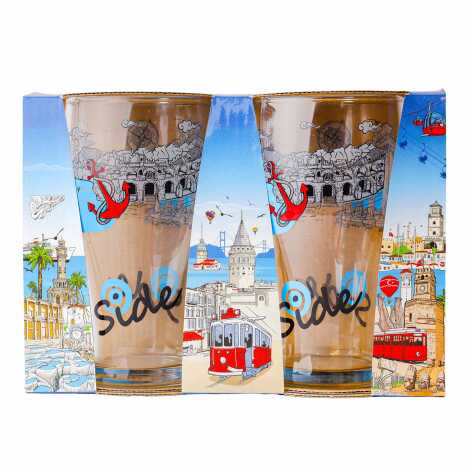 Side Themed Double Beer Glass Set - 1