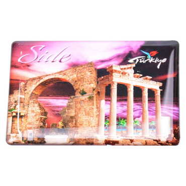 Myros - Side Themed Epoxy Dome Rectangle Souvenir Fridge Magnet 80x55 cm