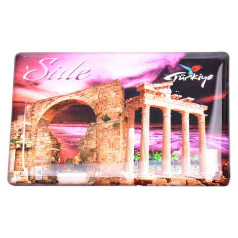 Side Themed Epoxy Dome Rectangle Souvenir Fridge Magnet 80x55 cm