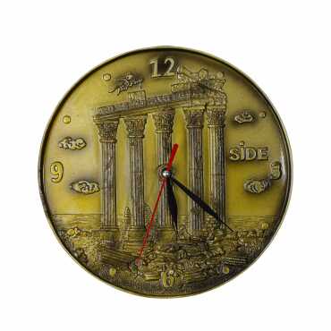 Side Themed Gold Color Polyester Desktop Clock - Myros
