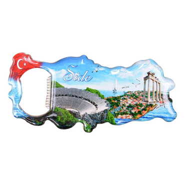 Side Themed Map Shaped Metal Magnetic Bottle Opener 100x45 mm - 4