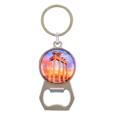 Side Themed Metal Keychain With Opener 35x120 mm - 1