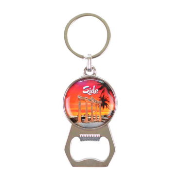 Side Themed Metal Keychain With Opener 35x120 mm - 4