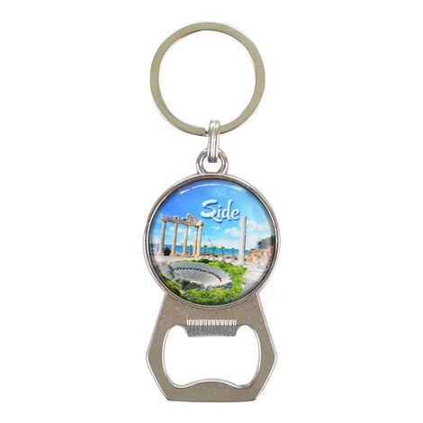 Side Themed Metal Keychain With Opener 35x120 mm - 5