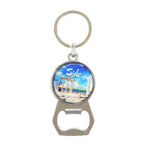 Side Themed Metal Keychain With Opener 35x120 mm - 9