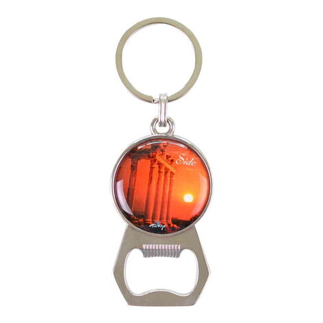 Side Themed Metal Keychain With Opener 35x120 mm - 10