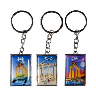 Side Themed Metal Rectangle Double Sided Keychain 30x100 mm - 3