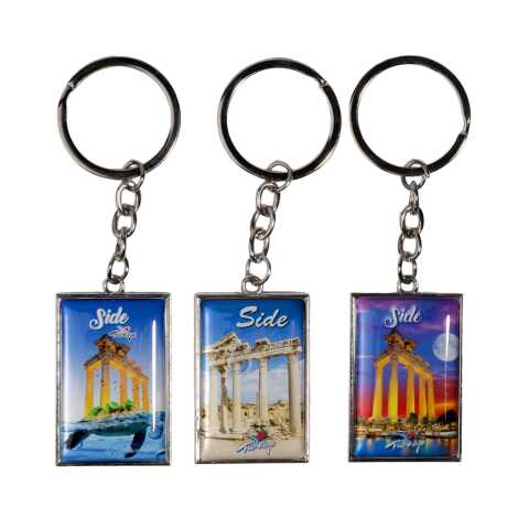 Side Themed Metal Rectangle Double Sided Keychain 30x100 mm - 3