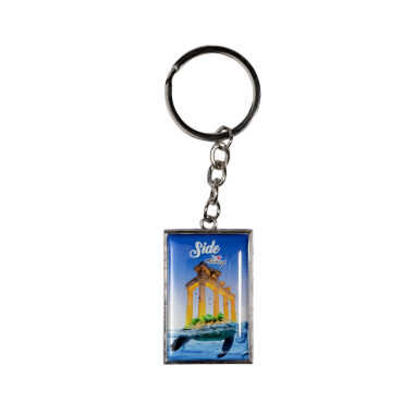 Side Themed Metal Rectangle Double Sided Keychain 30x100 mm - 6