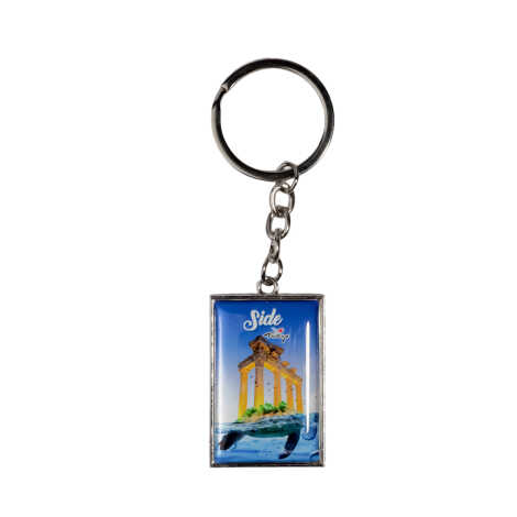 Side Themed Metal Rectangle Double Sided Keychain 30x100 mm - 6