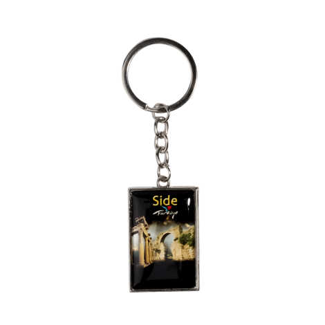 Side Themed Metal Rectangle Double Sided Keychain 30x100 mm - 4