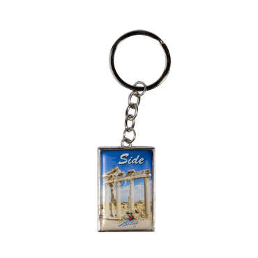 Side Themed Metal Rectangle Double Sided Keychain 30x100 mm - 7