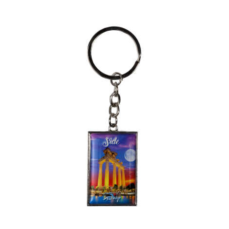 Side Themed Metal Rectangle Double Sided Keychain 30x100 mm - 8