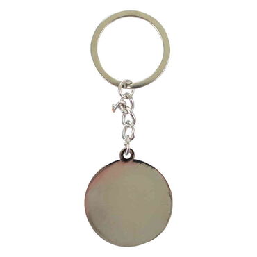 Side Themed Metal Round Keychain 40x100 mm - Thumbnail