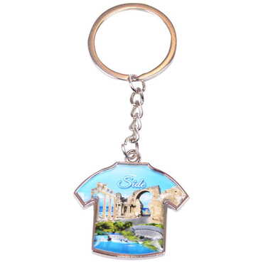 Side Themed Metal T-Shirt Shaped Keychain 34x92 mm - Thumbnail