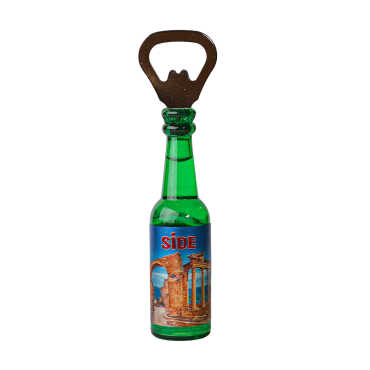 Side Themed Metallic Bottle Opener Refrigerator Magnet - 3