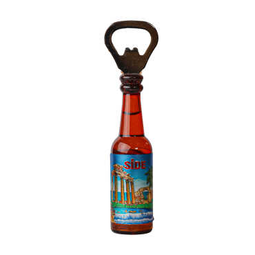 Side Themed Metallic Bottle Opener Refrigerator Magnet - 7