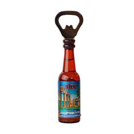 Side Themed Metallic Bottle Opener Refrigerator Magnet - 7