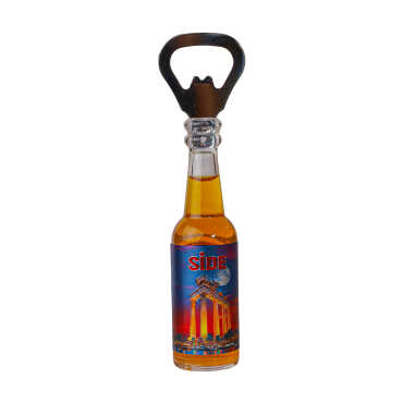 Side Themed Metallic Bottle Opener Refrigerator Magnet - 8