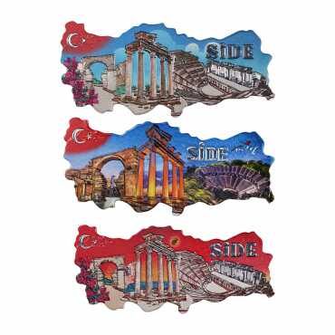 Side Themed Metallic Map Refrigerator Magnet - 2
