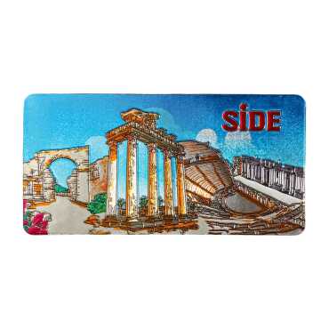 Side Themed Metallic Refrigerator Magnet 50x100 mm - 5