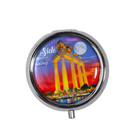 Side Themed Myros Round Pill Box 50x15 mm - 3