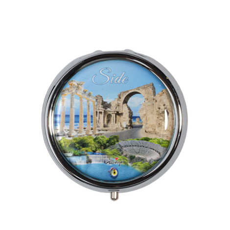Side Themed Myros Round Pill Box 50x15 mm - 4