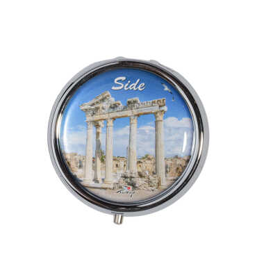 Side Themed Myros Round Pill Box 50x15 mm - 5