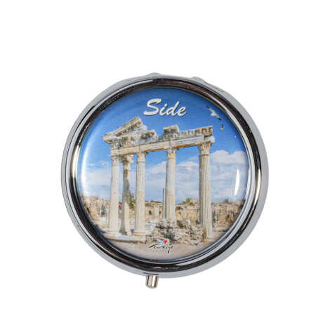 Side Themed Myros Round Pill Box 50x15 mm - 5
