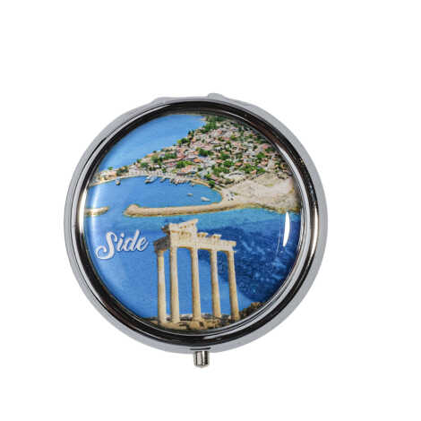Side Themed Myros Round Pill Box 50x15 mm - 6