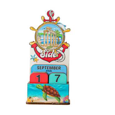 Side Themed Myros Wooden Desk Calendar - Myros