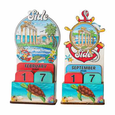 Side Themed Myros Wooden Desk Calendar - 2