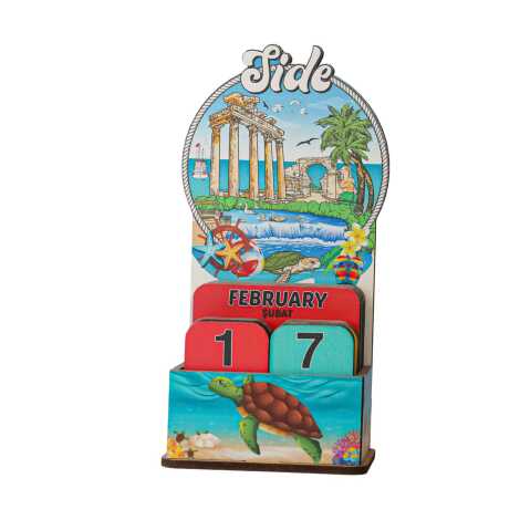 Side Themed Myros Wooden Desk Calendar - 4