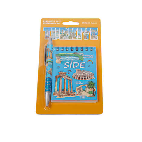 Side Themed Notebook and Click Ballpoint Pen Set - 2