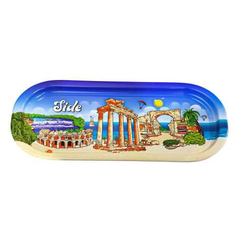 Side Themed Oval Tray 35X16 Cm - 2