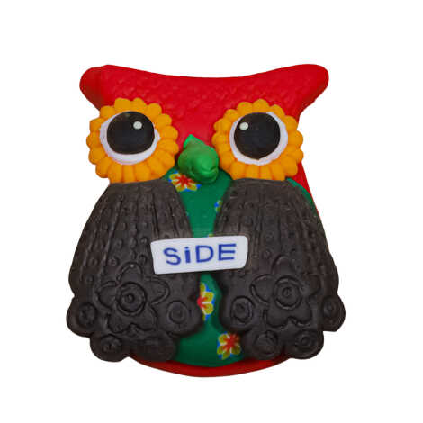 Side Themed Owl Fimo Refrigerator Magnet - 6