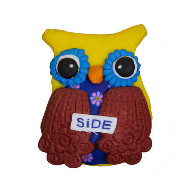 Side Themed Owl Fimo Refrigerator Magnet - 4