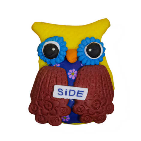 Side Themed Owl Fimo Refrigerator Magnet - 4
