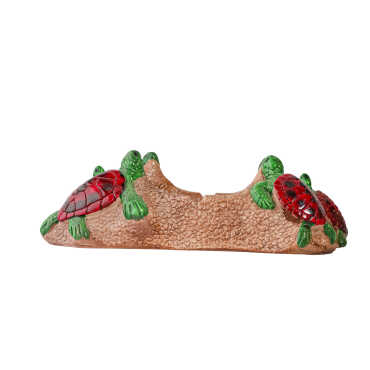 Side Themed Plaster Ashtray with Four Turtles - 2