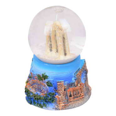 Side Themed Polyester Snow Globe 65 Mm - Thumbnail