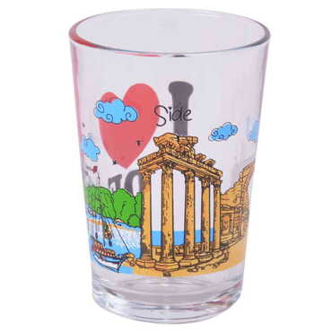 Side Themed Printed Water Glass Set of 6 Pcs - Thumbnail