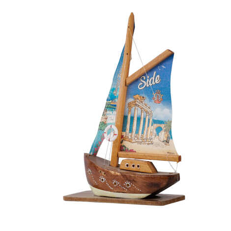 Side Themed Sailboat Wooden Refrigerator Magnet - 2
