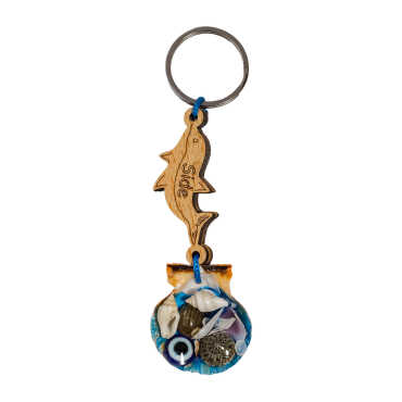 Side Themed Sea Shell Shaking Keychain - 6