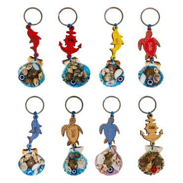 Side Themed Sea Shell Shaking Keychain - 3