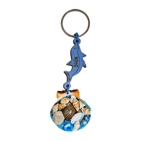 Side Themed Sea Shell Shaking Keychain - 7