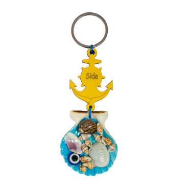 Side Themed Sea Shell Shaking Keychain - 8