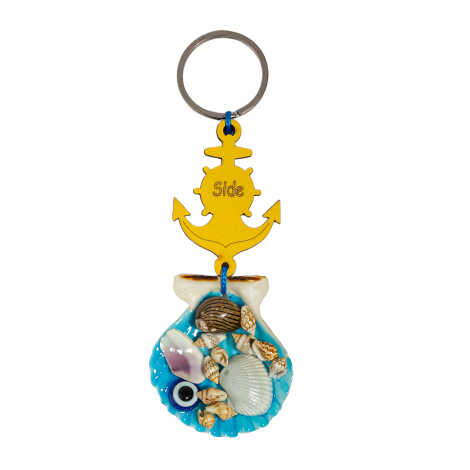 Side Themed Sea Shell Shaking Keychain - 8